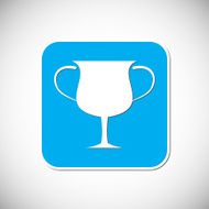 Trophy icon Blue square frame Vector illustration