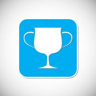 Trophy icon Blue square frame Vector illustration N2