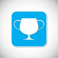 Trophy icon Blue square frame Vector illustration N3