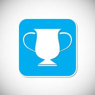 Trophy icon Blue square frame Vector illustration N4