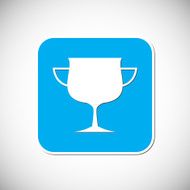 Trophy icon Blue square frame Vector illustration N5