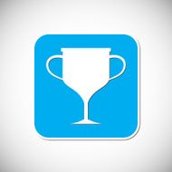 Trophy icon Blue square frame Vector illustration N6