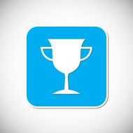 Trophy icon Blue square frame Vector illustration N7