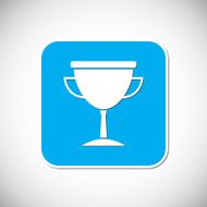 Trophy icon Blue square frame Vector illustration N8