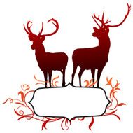 deer on Abstract Floral internet background