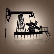 silhouette rocking for oil with reflection