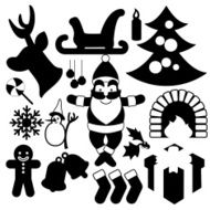 Christmas holiday item vector illustration icon set
