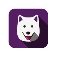 Samoyed dog face flat design