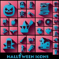 blue halloween icons shadow style