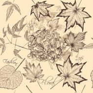 Floral vector seamless wallpaper with foliage