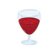 red wine in a glass vector illustration