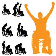 Vector silhouette of a people N169