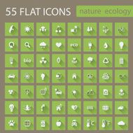 Set of ecology nature flat icons
