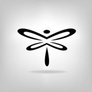 the stylized silhouette of a dragonfly N2