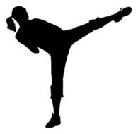 Woman Kickboxer Silhouette