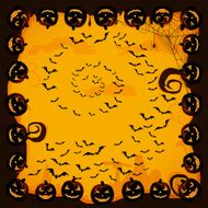 Halloween background with bats and pumpkins