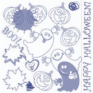 Halloween set Hand drawn vector illustration N2