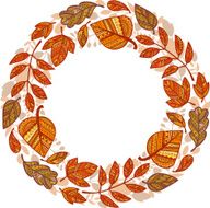 Circle garland of decorative autumn leaves N2