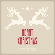reindeer vintage merry christmas