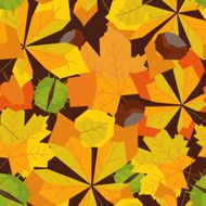 Autumn seamless vector pattern with colorful leaves