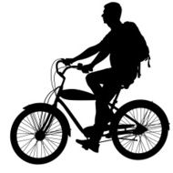 Silhouette of a cyclist male N4