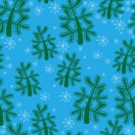Christmas tree and snow seamless pattern