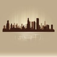 Chicago Illinois brown skyline city silhouette