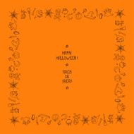 Vector beautiful frame Happy Halloween Trick or treat N3