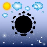 Abstract Silhouette Tree Vector Illustration N8