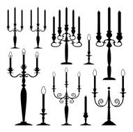 Vector collection of isolated candle silhouettes