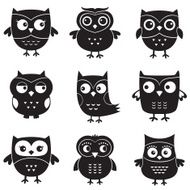 Owls cartoon vector set