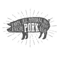 Vintage typographic premium pork meat label