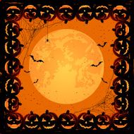 Halloween frame with pumpkins