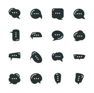 Speech Bubble Silhouette Icons