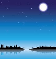 Istanbul silhouette at night