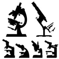 Laboratory microscopes silhouettes vector