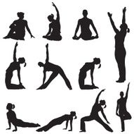 Yoga poses silhouettes N3