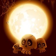 Halloween skulls under the moonlight