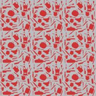 Kitchen Tools Silhouette Seamless Pattern Vector illustration