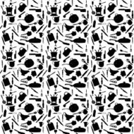 Kitchen Tools Silhouette Seamless Pattern Vector illustration N2