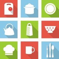 Kitchen flat icons N12