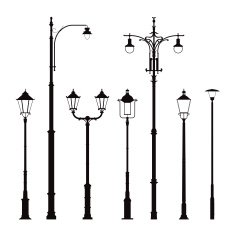 Street lantern silhouettes