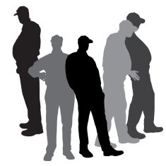 Vector silhouette of old people N64