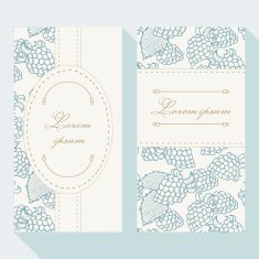 Business card set with outline blackberries N2