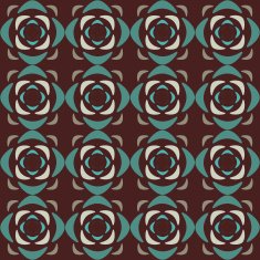 Seamless pattern with silhouettes flowers N10