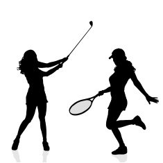 Vector silhouettes of women N108