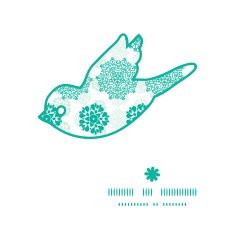 Vector abstract green decorative circles stars striped bird silhouette pattern