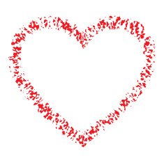 Red Hand Drawn Thick Contour Grunge Heart logo