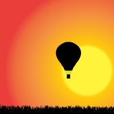 Vector silhouette of a hot air balloon