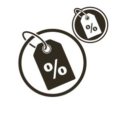 Tag with percent discount symbol retail theme N2